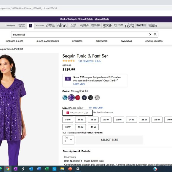 Sequin Tunic and Pants Set - Picture 1 of 1
